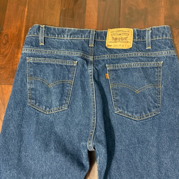 Vintage Levi 505 Jeans Men’s Size 38x32 Regular Fit Straight Leg 90s Orange Tab - Picture 8 of 10